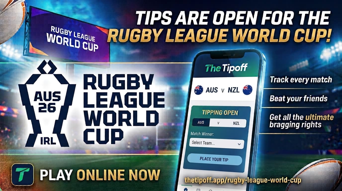 The Rugby League World Cup Kicks Off 15 October. Your Group's Tipping Comp Isn't Set Up Yet.